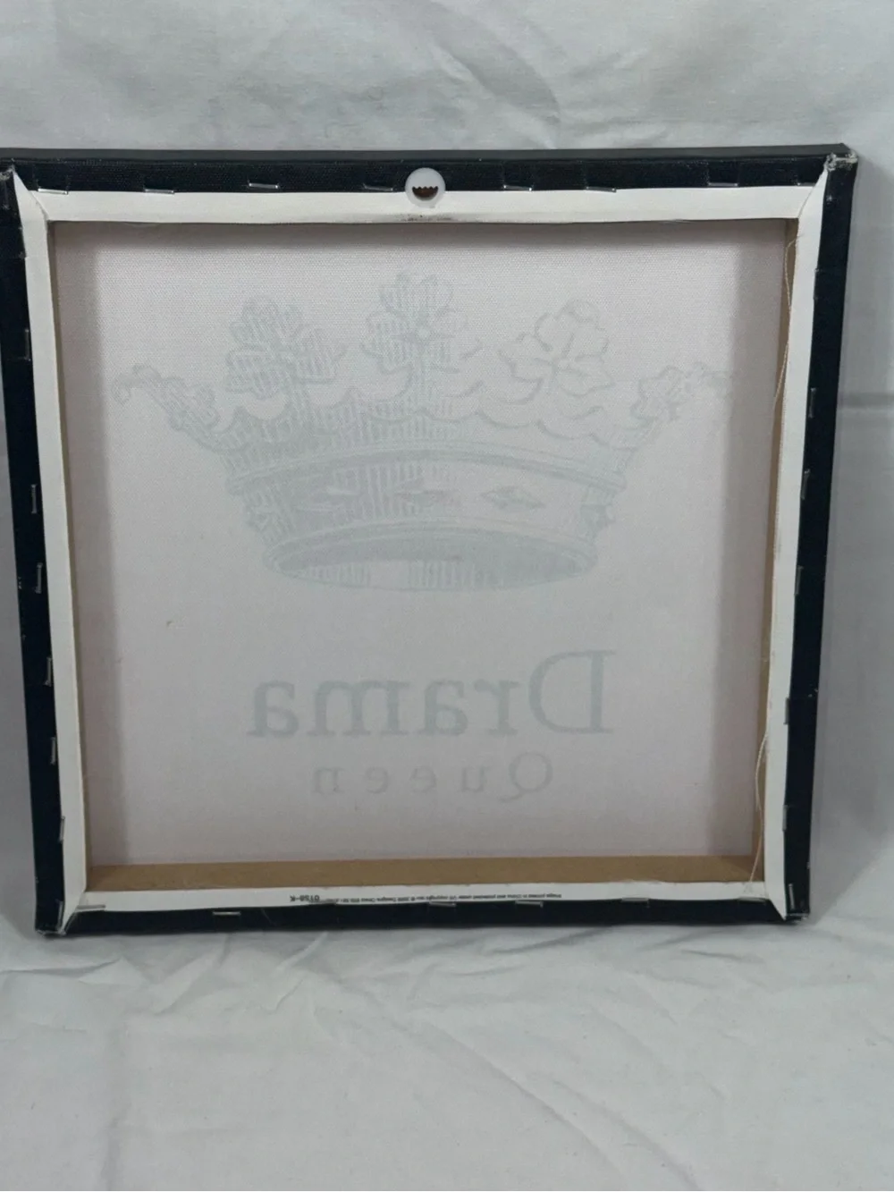 Drama Queen Pink Crown Wall Art Vintage Style Square Frame Girls Room Decor